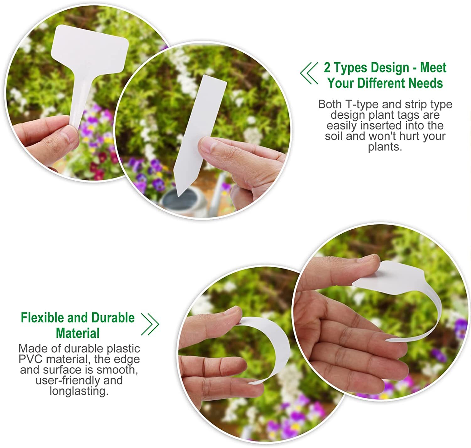 200 Pcs Plastic Plant Labels 4 Inch Waterproof Plant Tags and Labels for Seed