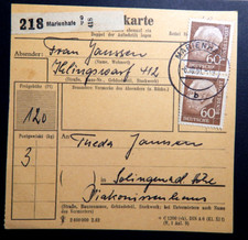 PAKETKARTE: HEUSS, 2x MN 261 ( senkrechtes Paar!), + St. "Marienhafe 6.10.61"