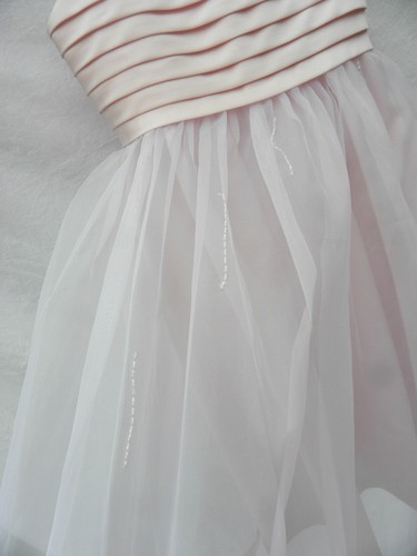 NWT Sarah Louise Girl's Elegant Pink Satin Dress w/Folds & Beaded Design Sz. 8y - Picture 4 of 11