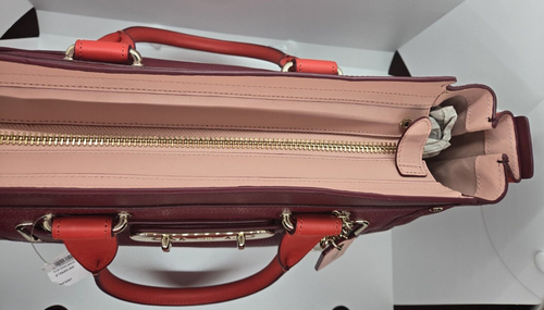 NWT COACH SWAGGER Satchel Colorblock Leather Black Cherry 36154 $550 - Picture 3 of 9