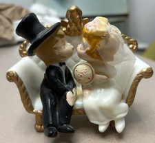 Wedding Cake Topper Wilton Inc. Vintage 1970 Bride Bouquet And Groom Top Hat