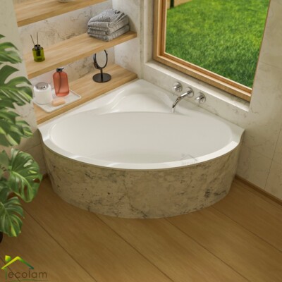 Badewanne Bala Eckbadewanne 140x140 Styroporverkleidung Wanne Acrylwanne + Viega