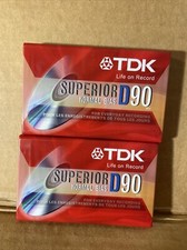 2x TDK Superior Normal Bias Audio Cassettes D90 90 Minute Tapes NEW / SEALED