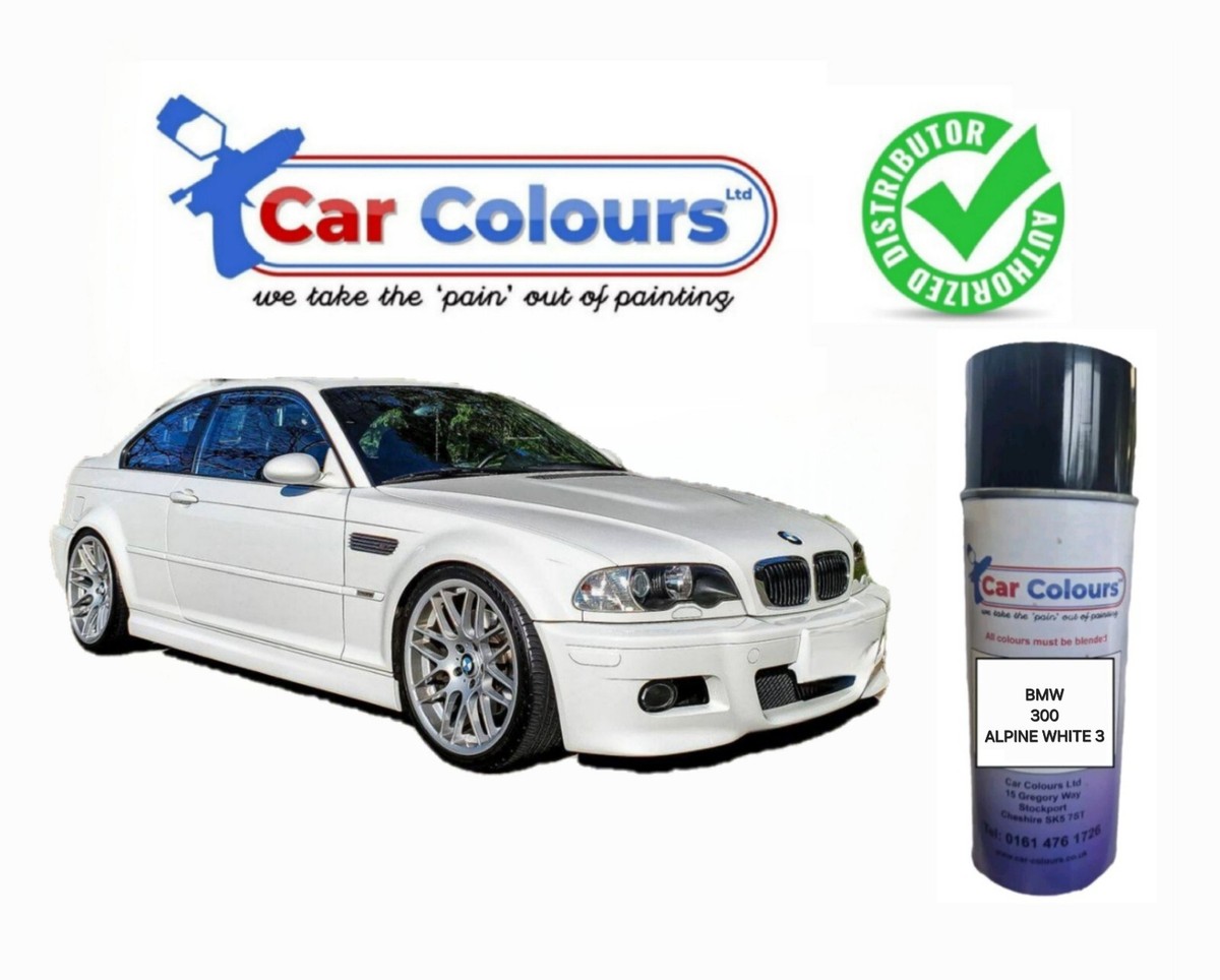 TRISTARcolor Peinture Voiture Kit Bombes De Peinture Pour BMW 300 Alpinweiss III/Alpine White 3 Peinture De Base Vernis Clair Aérosol 400 Ml