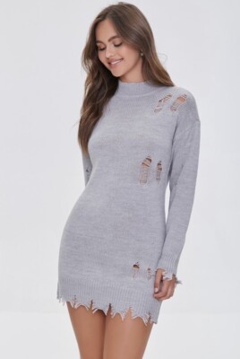 Distressed Bodycon Sweater Dress~Dropped Long Sleeves~bodycon silhouette~ Grey | eBay Distressed Bodycon Sweater Dress~Dropped Long Sleeves~bodycon silhouette~ Grey | eBay
