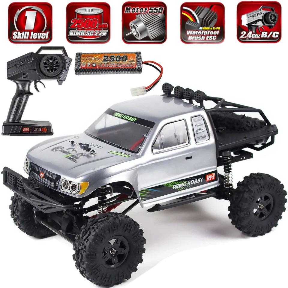 REMO-Hobby Rock Crawler 1/10 4WD RC Monster Truck Off-Road Brushed RC Car 1093ST - Image 2 of 4