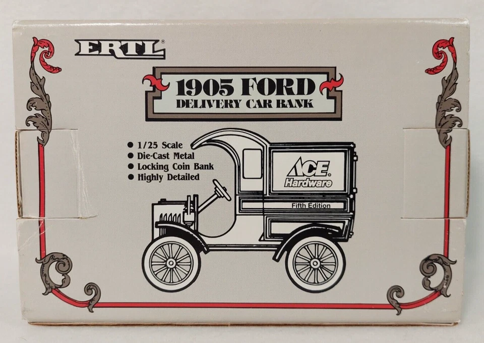 ERTL ACE Hardware 1905 Ford Coin Bank Die Cast NUNCA exhibido SIN ABRIR 1993 Foto 2 de 4
