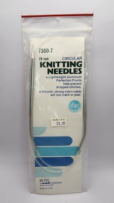 Boye Knitting Needles Circular 29  Size 7 No 7350 Vintage Lightweight Aluminum