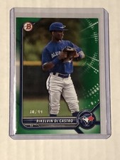 2022 Bowman Rikelvin De Castro Green /99 Prospect Blue Jays 