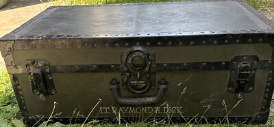 ビンテージ 米軍 US ARMY 希少 フットロッカ- トランクBOX Vintage Military Aluminum Foot Locker Lieutenant Trunk