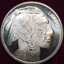 Liberty Indian Head Buffalo 2016 Silver 1 troy oz .999 Fine Silver Round ST 43.00 per troy oz