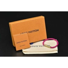 Louis Vuitton Spike It Leather Bracelet M6691 size 17 Rose Indien Pink YK498