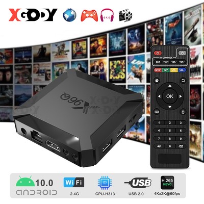 Android 10.0 Smart TV Box 4K HDMI Quad Core HD 2.4G WIFI Media Stream Player X96