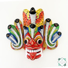 Hand Carved Wooden Colorful Wall Decor Snake Mask Naga Raksha