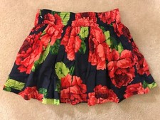 EUC Women's Abercrombie Navy Blue/Red Floral Skirt Sz M Very Cute Style