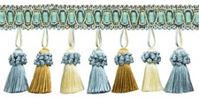 Tassel Fringe Trim, Style TFH3CT, Color 5939 - Island Breeze Blue 5 Yards 