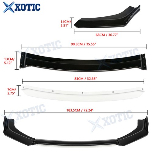Kit divisor de labios brillo negro y blanco para parachoques delantero para Kia Optima - Imagen 10 de 12