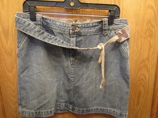 WOMENS ROUTE 66 DENIM 100 COTTON BLUE JEAN SKIRT WITH BELT SIZE 8