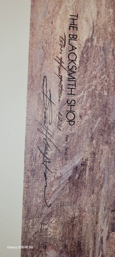 Ben Hampton Signed Print THE BLACKSMITH SHOP 1981 - Picture 3 of 17