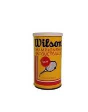 Vintage Wilson Championship Racquetballs 2 Original Black Balls In Canister USA