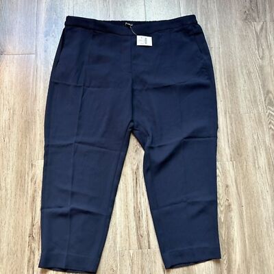 J. Crew Classic Jamie Pants with Elastic Waist Navy Blue Plus Size 22 NWT