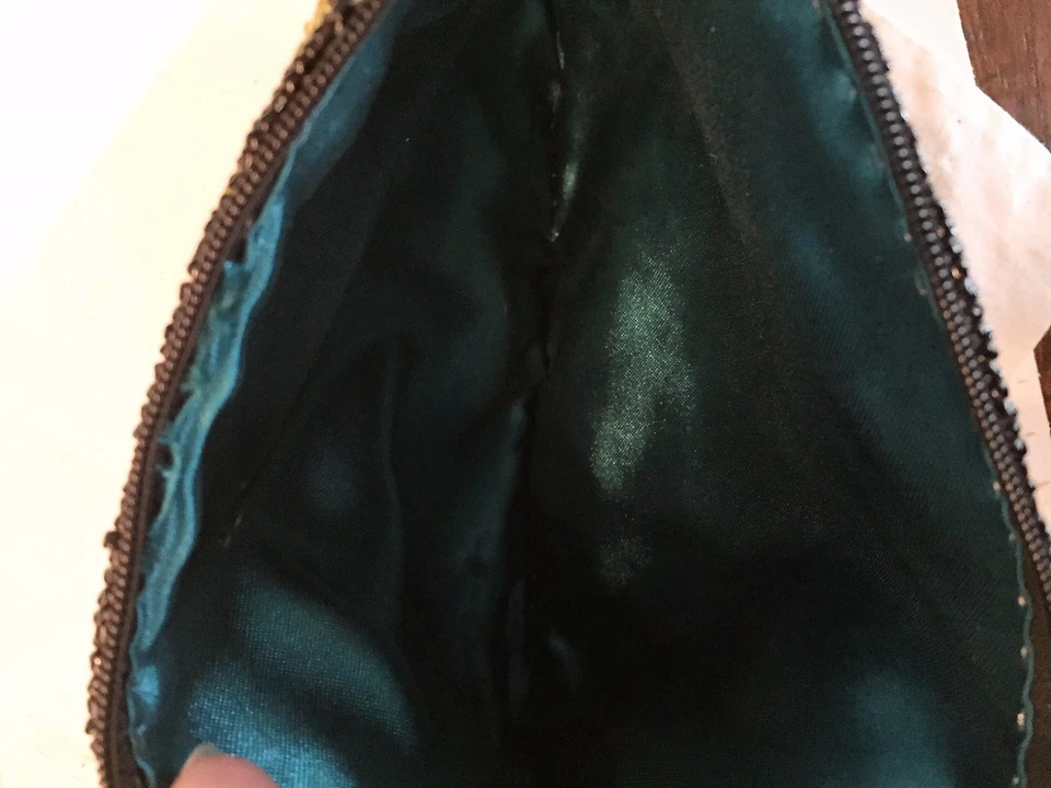 Bolso sin asas con cuentas Bolso de mano Todo con cuentas Arte abstracto NUEVO Foto 4 de 4