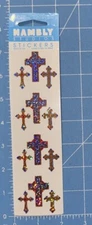 Hambly Studios Prismatic Cross Religious Stickers Party 1 Sheet NIP