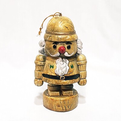 Nutcracker Style Christmas Ornament Plastic 4'' Beige Holiday