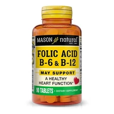 Mason Natural Heart Formula Folic Acid with B6 and B12 - 90 Tablets