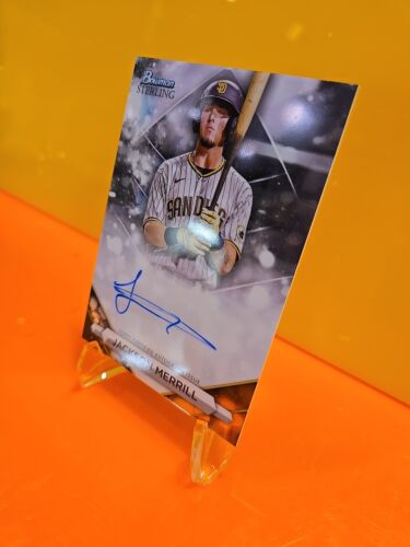 2023 Bowman Sterling Prospect Auto Jackson Merrill #PA-JML San Diego Padres C - Picture 5 of 7