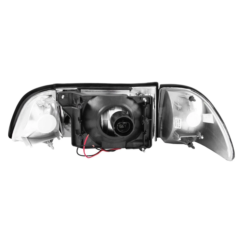 Anzo Chrome Euro Headlights w Corner & Parking Lights for 87-93 Ford Mustang - Imagem 3 de 3