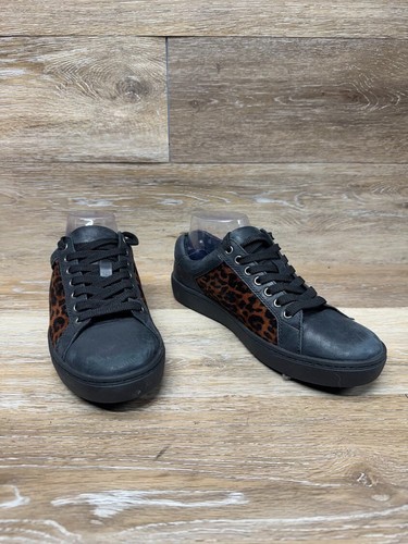 Born Black Leather Cheetah Print Sneakers Women's See Pictures for Sizing 8 1/2 - Picture 6 of 8