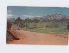 Postcard Pikes Peak from the Top of Rampart Range Road Colorado USA
