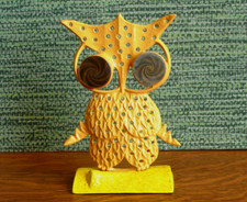  LIBBY  Fun RETRO Metal Owl Earring Holder Jewelry Organizer 1960's  1970's