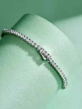 Diamond Tennis Bracelet Lab Created 4Ct Round Cut Women's 14K White Gold Plated