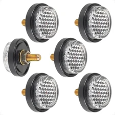 Evermotor Red Reflectors Motorcycle License Plate Bolts and Nuts Mini Decorative