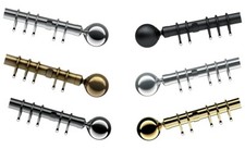 Superior  Nikola 28mm Metal Curtain Pole Set Inc Lined Rings, Brackets & Finials