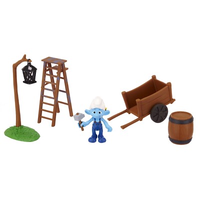 2013 Smurf Village Construction Adventure Pack Handy Smurf Figurine Play Set New