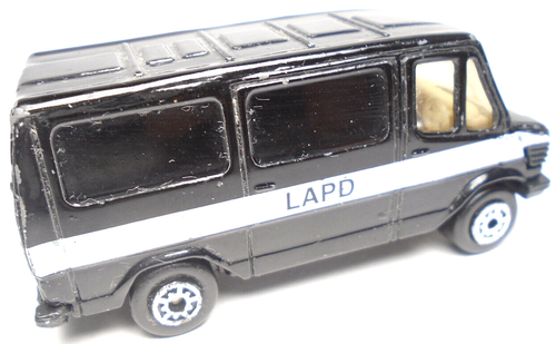 MAISTO MERCEDES 307D LAPD BLACK 1:64 DIECAST 2 7/8" POLICE VAN W/ WHITE STRIPES - Picture 4 of 6