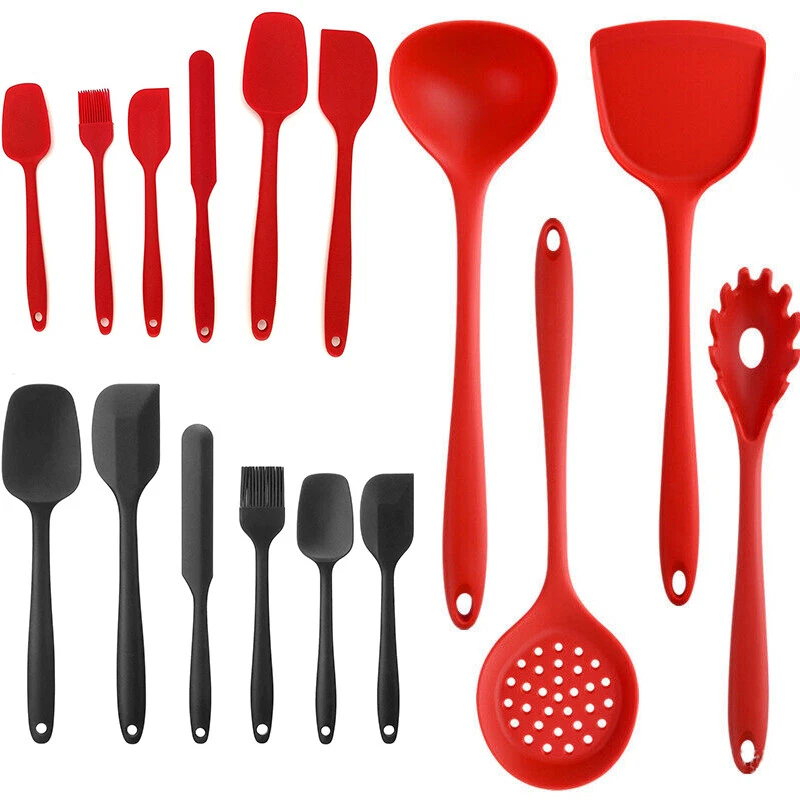 Kitchen Spatula Silicone Utensils Set of 6 Heat Resistant Rubber for Baking  Cook