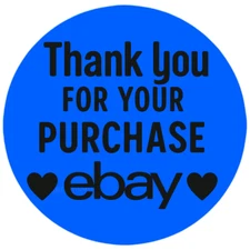 Thank You for Your Purchase Stickers 2" Blue Round Labels for eBay Orders