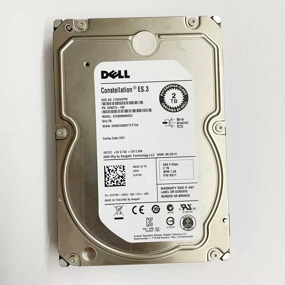 New DELL 1P7DP 01P7DP ST2000NM0023 2TB 7.2K 6Gbs 3.5 SAS HDD Hard Drive - Image 2 of 3