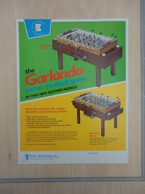 The Garlando Soccer Arcade Machine Flyer Original Empire Dist Brochure Vers 3