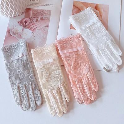 Sunscreen Lace Gloves Breathable Non Slip Driving Summer UV Women Glove
