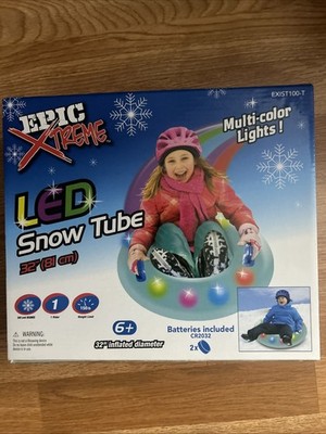 32'' MULTI-COLOR LIGHTS SNOW TUBE LED Epic Xtreme Child Kids Tween Winter Sports