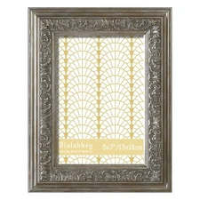 5x7 Silver Picture Frame, Vintage Photo Frames Ornate without Mat for Tableto...