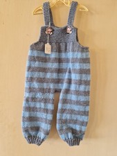 9/12mths  hand knitted dungarees