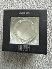 Oleg Cassini Signed Crystal Box Heart .  Candle/Trinket Holder Original Box