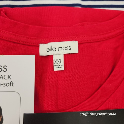 NWT Ladies Ella Moss Flattering Fit Ultra Soft Perfect Tee, 2 pack XXL - Picture 2 of 4