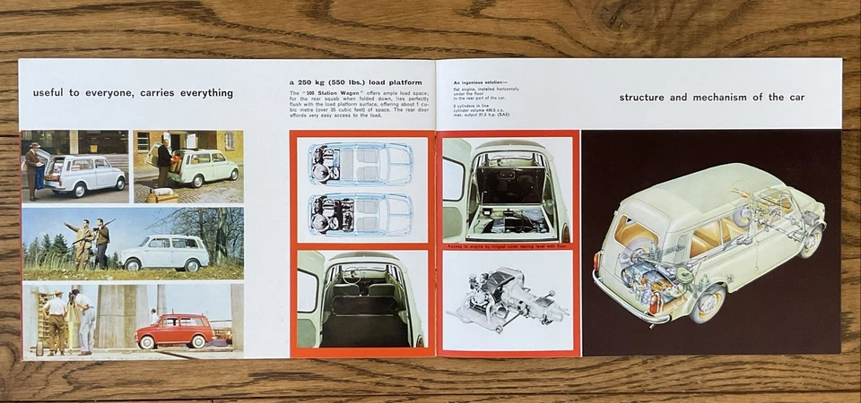 Fiat 500 D 1963-65 UK Market Sales Brochure Saloon & Giardiniera - Excellent - Image 4 of 4